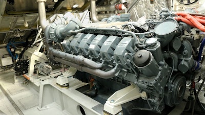 The D2862 in the engine room of the hovercraft.
