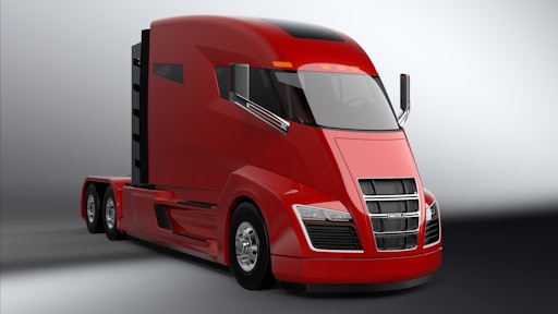 The Nikola One uses electric motors, battery pack and hydrogen fuel cell to achieve a range of over 1,000 miles between charges.