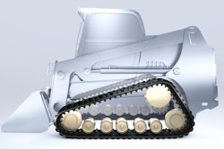 The Vortech rubber track system improves driver efficiency and workability in compact tracked loader applications through an optimized internal structure and tread pattern to lower the bending resistance.