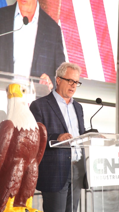 CNH Industrial CEO Rich Tobin addresses the assembled crowd at the 175th anniversary celebration