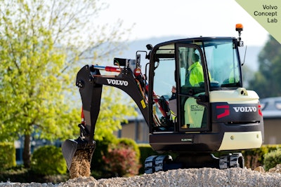 The EX2 fully electric compact excavator prototype.