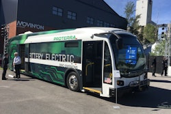 Proterra's battery electric bus was one of the many alternative energy vehicles included in the event's ride and drive.