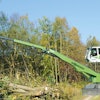 The Sennebogen 718's operator cab elevates to provide improved visibility of the work at hand.