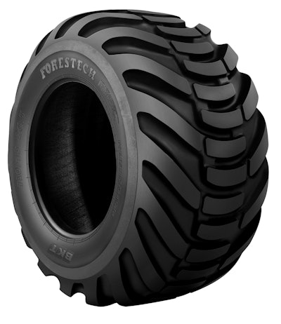 BKT's Forestech tire features a sturdy bead and reinforced shoulder area for high puncture resistance.