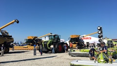 The Claas booth featured several of the company's latest machine and implement technologies.