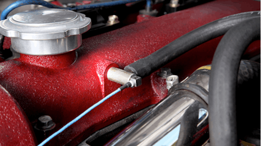 The PCB accelerometer mounted on an engine.
