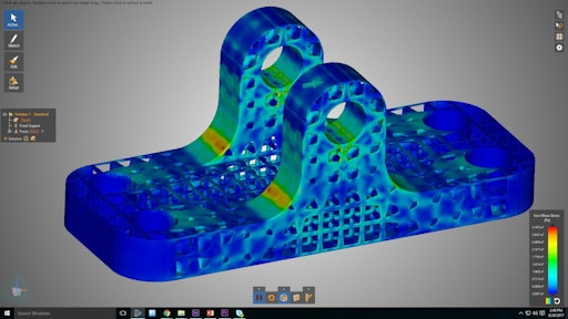 Instantaneous display of stress distribution, even on complex STL lattice structures.