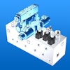 Valves can be moved around a 3D manifold block within Eaton's software to accommodate various design requirements.