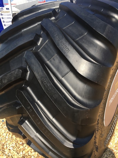 Trelleborg's TM3000 is a VF tire standardized for spreader and sprayer applications with a D rated load index for road speeds of up to 40 mph.