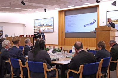 An audience of contractors, clients, academics and sustainability professionals gather at the London Construction Climate Challenge, hosted by Volvo Construction Equipment.