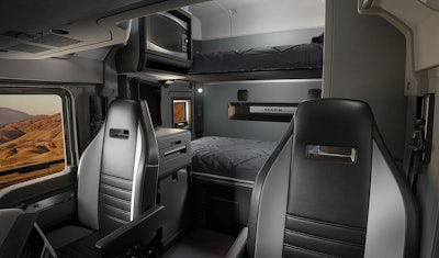 The sleeper portion of Mack's new Anthem truck can be configured in various ways to suit drivers' preferences, such as with a double bunk.