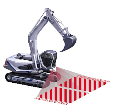 The VISIOTECH Projection-Technology can be used to optically delineate work or hazardous areas around a machine.