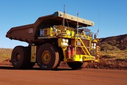 A standard truck 830E with the AHS retrofit kit running in autonomous mode at Rio Tinto’s mine in Australia.