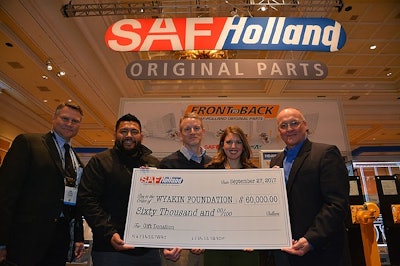 (l-to-r): Carl Mesker, Vice President - SAF-HOLLAND Aftermarket; Wyakin Warrior Jorge Hernandez; Brent Taylor, Wyakin Executive Director; Caitlin Salisbury, Wyakin Operations Manager; and Tom Bronz, Director of Sales - SAF-HOLLAND Aftermarket