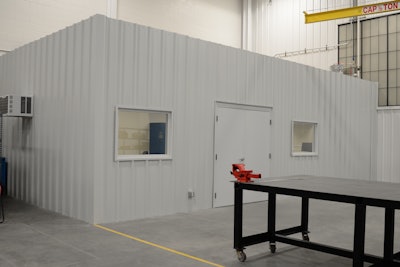 The enclosed strain gauge lab ensures a safe, clean environment for applying strain gauges in preparation for testing of AKG products.