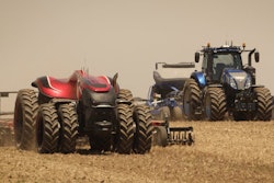 The Case IH and New Holland Agriculture autonomous concept tractors.