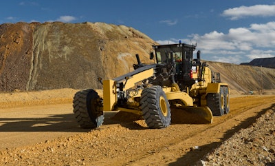 Cat 24 Motor Grader Grades Road