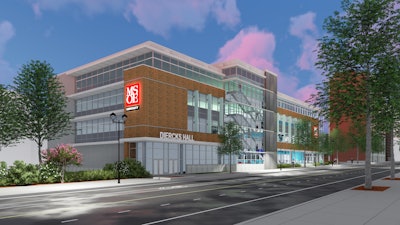 An exterior view of the new facility from the south on Milwaukee St.