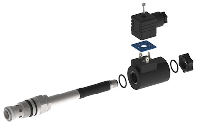 In the Bucher Hydraulics series WR/WS directional seat valves with operating-position monitoring, there is a clear-cut separation between the hydraulic part and sensor on one side, and the actuating solenoid coil on the other. In terms of application tasks and functions, all aspects of the flexibility of the modular solenoid coil system are preserved, and it therefore meets the requirements of numerous applications.