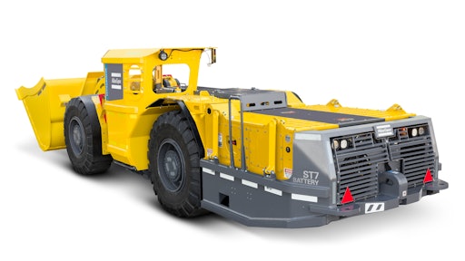 The Atlas Copco Scooptram ST7 Battery is a 6.8 metric tonne LHD designed to produce zero emissions underground, cleaner air, less noise and less heat.