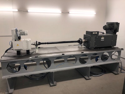 A loaded transmission efficiency test rig at the new Michigan test facility.