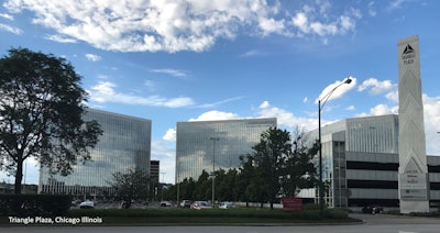 Site of Komatsu America's new North American headquarters in Chicago Triangle Plaza.