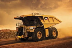 Cat 793 F On Haul Road At Sunset