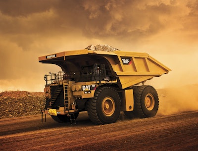 Cat 793 F On Haul Road At Sunset
