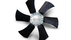 The Truflo Hybrid Fans are plastic-bladed fans with a galvanized center plate to which reinforced sickle or tapered-shaped blades are fastened.