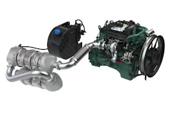 Volvo Penta’s 5-liter Stage V engine with exhaust aftertreatment system.