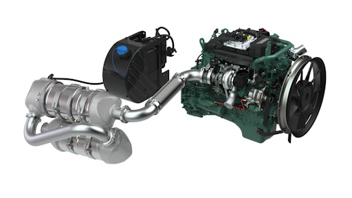 Volvo Penta’s 5-liter Stage V engine with exhaust aftertreatment system.