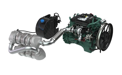 Volvo Penta’s 5-liter Stage V engine with exhaust aftertreatment system.