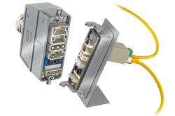 Han-Modular enables different signal and multimedia types to be combined into a single connector unit.