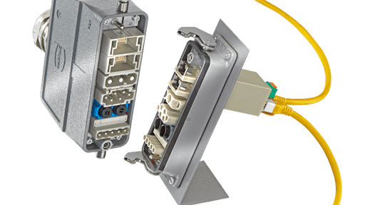 Han-Modular enables different signal and multimedia types to be combined into a single connector unit.