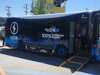 The Lion Electric Co.'s new eLIONM all-electric bus was unveiled during Movin'On.