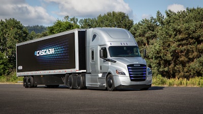 The Freightliner eCascadia electric vehicle