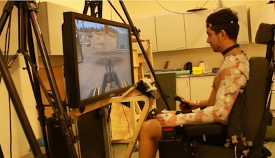 Data measured included completion time, task deviation and muscle activity of the hand, arm and shoulder.