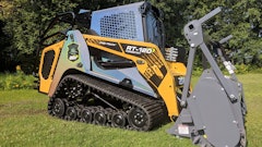 The special anniversary-branded RT-120 Forestry Posi-Track compact track loader.