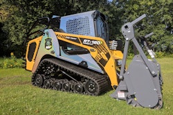 The special anniversary-branded RT-120 Forestry Posi-Track compact track loader.