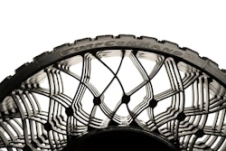 The Goodyear TurfCommand tire features DuraWeb Technology for its support assembly in place of the ply and sidewall of traditional tires.