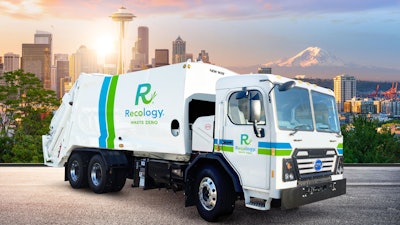 Rendering of Seattle's first electric refuse truck, set to be delivered in early 2019.