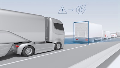 Bosch's predictive emergency braking uses a multi-purpose camera and a radar sensor to detect objects in front of the vehicle and warn drivers of potential collisions.