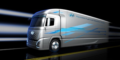 During IAA 2018, Hyundai Motor debuted its fuel cell powered truck designed to also be more aerodynamically efficient. Learn more at oemoffhighway.com/21022543.
