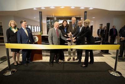 Governor Bruce Rauner; Mayor David Kaptain; and HARTING President and CEO, Jon DeSouza announce HARTING expansion with ribbon cutting ceremony.