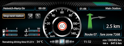 Continental's MultiViu display enables several points of data to be displayed on a single screen, helping streamline the vehicle cab.