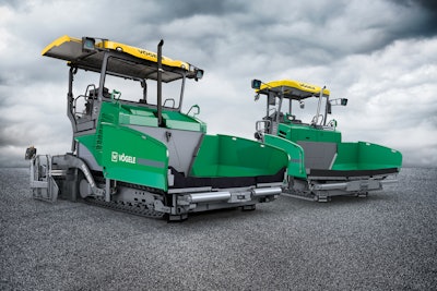 Vögele's two tracked paver models SUPER 1300-3 and SUPER 1800-3.