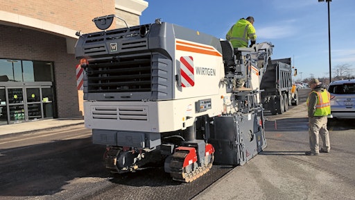 The Wirtgen W 150 CF compact milling machine with new 1,800 mm milling drum assembly.