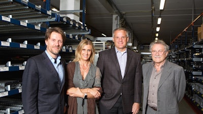 (from left to right): Alessandro Pace, President and CEO of the SME Group; Chiara Pace, Chief Financial Officer and General Manager of the SME Group; Jim Kamsickas, President and Chief Executive Officer of Dana Incorporated, and; Adolpho Pace, founder and chairman of the SME Group.