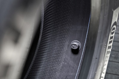 Unlike valve-mounted sensors which are more susceptible to damage, Continental's sensor is securely adhered to the inner liner of the tire to keep it protected.