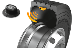Continental mounts sensors within the inner liner of the tire to protect them from damage and ensure more accurate readings.